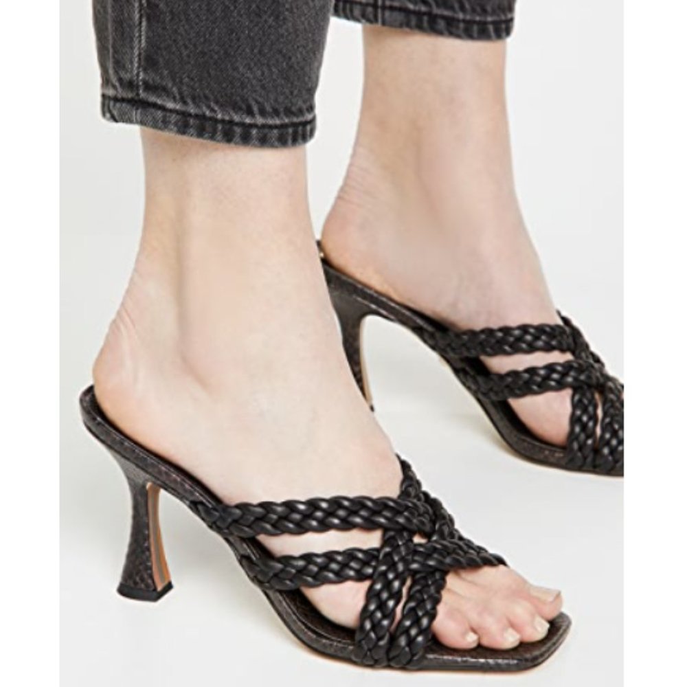 Marjorie black braided leather sandals NWT 6.5